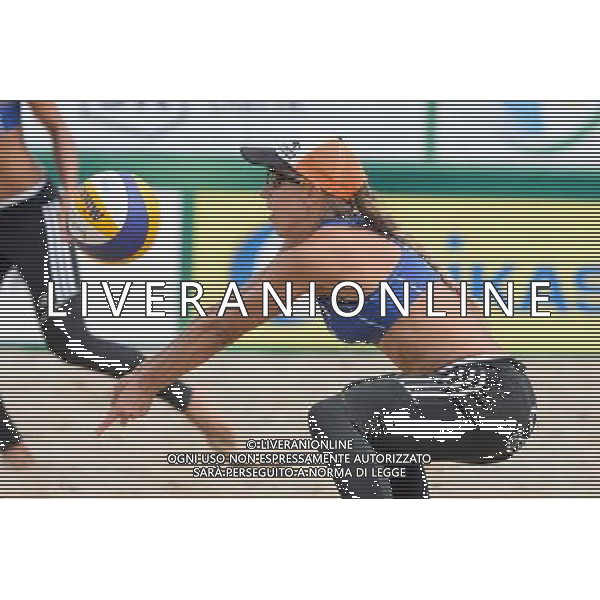 20.08.2014 - Stare Jablonki , siatkowka plazowa , beach volleyball , World Tour , FIVB Stare Jablonki Grand Slam 2014 , Polska (niebieskie) - Argentyna (biale) , Poland - Argentina N/Z Monika Brzostek Fot. Mariusz Palczynski / MPAimages.com/NEWSPIX.PL --- Newspix.pl /Agenzia Aldo Liverani sas - ITALY ONLY - Polonia - Argentina beach volley, World Tour, FIVB Grande Slam 2014 *** Local Caption *** www.newspix.pl mail us: info@newspix.pl call us: 0048 022 23 22 222 --- Polish Picture Agency by Ringier Axel Springer Poland