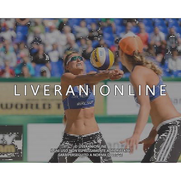 20.08.2014 - Stare Jablonki , siatkowka plazowa , beach volleyball , World Tour , FIVB Stare Jablonki Grand Slam 2014 , Polska (niebieskie) - Argentyna (biale) , Poland - Argentina N/Z Kinga Kolosinska Fot. Mariusz Palczynski / MPAimages.com/NEWSPIX.PL --- Newspix.pl /Agenzia Aldo Liverani sas - ITALY ONLY - Polonia - Argentina beach volley, World Tour, FIVB Grande Slam 2014 *** Local Caption *** www.newspix.pl mail us: info@newspix.pl call us: 0048 022 23 22 222 --- Polish Picture Agency by Ringier Axel Springer Poland