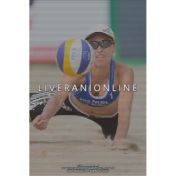 20.08.2014 - Stare Jablonki , siatkowka plazowa , beach volleyball , World Tour , FIVB Stare Jablonki Grand Slam 2014 , Polska (niebieskie) - Argentyna (biale) , Poland - Argentina N/Z Monika Brzostek Fot. Mariusz Palczynski / MPAimages.com/NEWSPIX.PL --- Newspix.pl /Agenzia Aldo Liverani sas - ITALY ONLY - Polonia - Argentina beach volley, World Tour, FIVB Grande Slam 2014 *** Local Caption *** www.newspix.pl mail us: info@newspix.pl call us: 0048 022 23 22 222 --- Polish Picture Agency by Ringier Axel Springer Poland