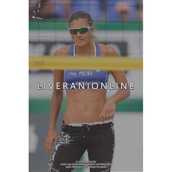 20.08.2014 - Stare Jablonki , siatkowka plazowa , beach volleyball , World Tour , FIVB Stare Jablonki Grand Slam 2014 , Polska (niebieskie) - Argentyna (biale) , Poland - Argentina N/Z Kinga Kolosinska Fot. Mariusz Palczynski / MPAimages.com/NEWSPIX.PL --- Newspix.pl /Agenzia Aldo Liverani sas - ITALY ONLY - Polonia - Argentina beach volley, World Tour, FIVB Grande Slam 2014 *** Local Caption *** www.newspix.pl mail us: info@newspix.pl call us: 0048 022 23 22 222 --- Polish Picture Agency by Ringier Axel Springer Poland