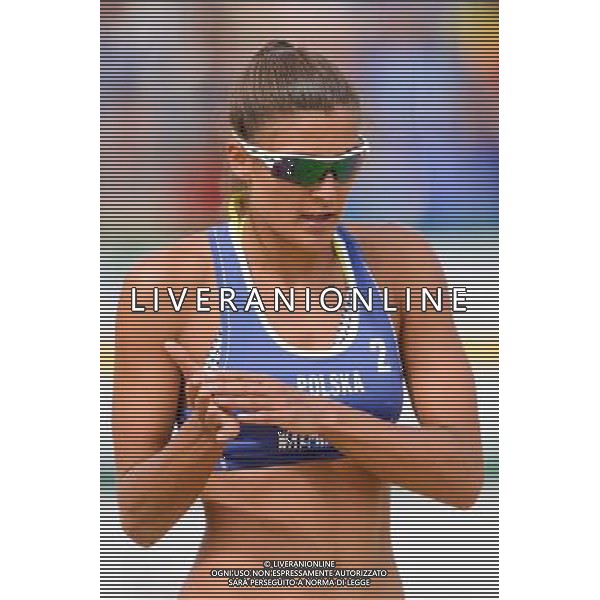 20.08.2014 - Stare Jablonki , siatkowka plazowa , beach volleyball , World Tour , FIVB Stare Jablonki Grand Slam 2014 , Polska (niebieskie) - Argentyna (biale) , Poland - Argentina N/Z Kinga Kolosinska Fot. Mariusz Palczynski / MPAimages.com/NEWSPIX.PL --- Newspix.pl /Agenzia Aldo Liverani sas - ITALY ONLY - Polonia - Argentina beach volley, World Tour, FIVB Grande Slam 2014 *** Local Caption *** www.newspix.pl mail us: info@newspix.pl call us: 0048 022 23 22 222 --- Polish Picture Agency by Ringier Axel Springer Poland