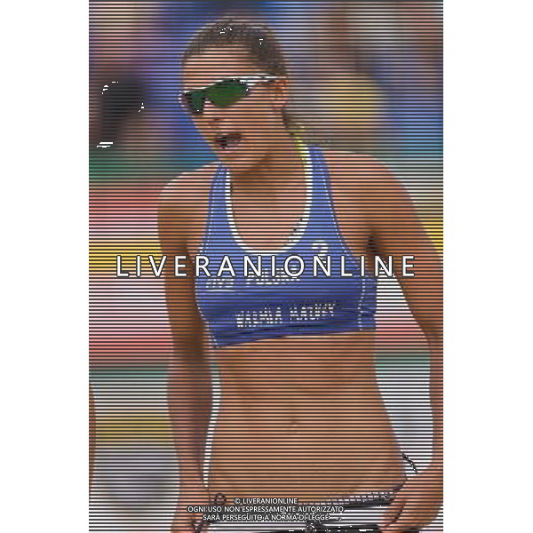 20.08.2014 - Stare Jablonki , siatkowka plazowa , beach volleyball , World Tour , FIVB Stare Jablonki Grand Slam 2014 , Polska (niebieskie) - Argentyna (biale) , Poland - Argentina N/Z Kinga Kolosinska Fot. Mariusz Palczynski / MPAimages.com/NEWSPIX.PL --- Newspix.pl /Agenzia Aldo Liverani sas - ITALY ONLY - Polonia - Argentina beach volley, World Tour, FIVB Grande Slam 2014 *** Local Caption *** www.newspix.pl mail us: info@newspix.pl call us: 0048 022 23 22 222 --- Polish Picture Agency by Ringier Axel Springer Poland
