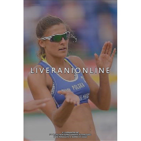 20.08.2014 - Stare Jablonki , siatkowka plazowa , beach volleyball , World Tour , FIVB Stare Jablonki Grand Slam 2014 , Polska (niebieskie) - Argentyna (biale) , Poland - Argentina N/Z Kinga Kolosinska Fot. Mariusz Palczynski / MPAimages.com/NEWSPIX.PL --- Newspix.pl /Agenzia Aldo Liverani sas - ITALY ONLY - Polonia - Argentina beach volley, World Tour, FIVB Grande Slam 2014 *** Local Caption *** www.newspix.pl mail us: info@newspix.pl call us: 0048 022 23 22 222 --- Polish Picture Agency by Ringier Axel Springer Poland