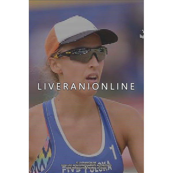 20.08.2014 - Stare Jablonki , siatkowka plazowa , beach volleyball , World Tour , FIVB Stare Jablonki Grand Slam 2014 , Polska (niebieskie) - Argentyna (biale) , Poland - Argentina N/Z Monika Brzostek Fot. Mariusz Palczynski / MPAimages.com/NEWSPIX.PL --- Newspix.pl /Agenzia Aldo Liverani sas - ITALY ONLY - Polonia - Argentina beach volley, World Tour, FIVB Grande Slam 2014 *** Local Caption *** www.newspix.pl mail us: info@newspix.pl call us: 0048 022 23 22 222 --- Polish Picture Agency by Ringier Axel Springer Poland