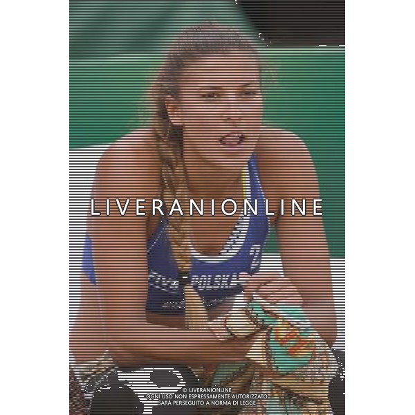 20.08.2014 - Stare Jablonki , siatkowka plazowa , beach volleyball , World Tour , FIVB Stare Jablonki Grand Slam 2014 , Polska (niebieskie) - Argentyna (biale) , Poland - Argentina N/Z Kinga Kolosinska Fot. Mariusz Palczynski / MPAimages.com/NEWSPIX.PL --- Newspix.pl /Agenzia Aldo Liverani sas - ITALY ONLY - Polonia - Argentina beach volley, World Tour, FIVB Grande Slam 2014 *** Local Caption *** www.newspix.pl mail us: info@newspix.pl call us: 0048 022 23 22 222 --- Polish Picture Agency by Ringier Axel Springer Poland