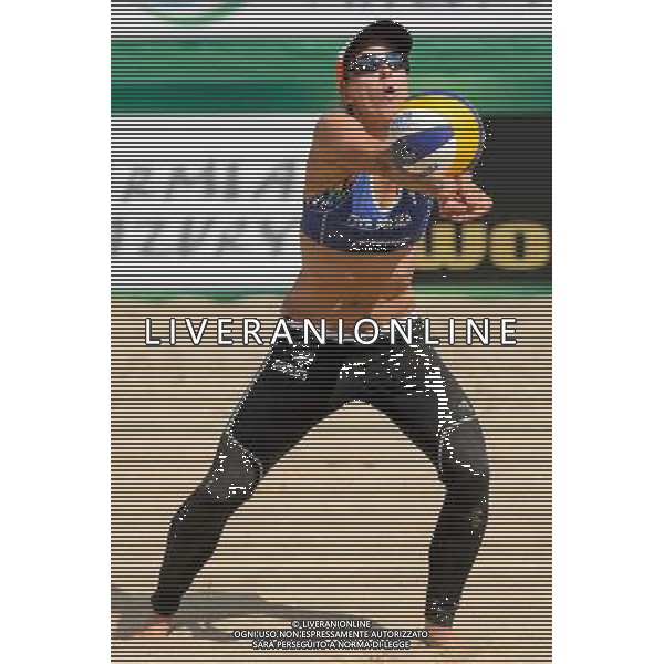 20.08.2014 - Stare Jablonki , siatkowka plazowa , beach volleyball , World Tour , FIVB Stare Jablonki Grand Slam 2014 , Polska (niebieskie) - Argentyna (biale) , Poland - Argentina N/Z Monika Brzostek Fot. Mariusz Palczynski / MPAimages.com/NEWSPIX.PL --- Newspix.pl /Agenzia Aldo Liverani sas - ITALY ONLY - Polonia - Argentina beach volley, World Tour, FIVB Grande Slam 2014 *** Local Caption *** www.newspix.pl mail us: info@newspix.pl call us: 0048 022 23 22 222 --- Polish Picture Agency by Ringier Axel Springer Poland