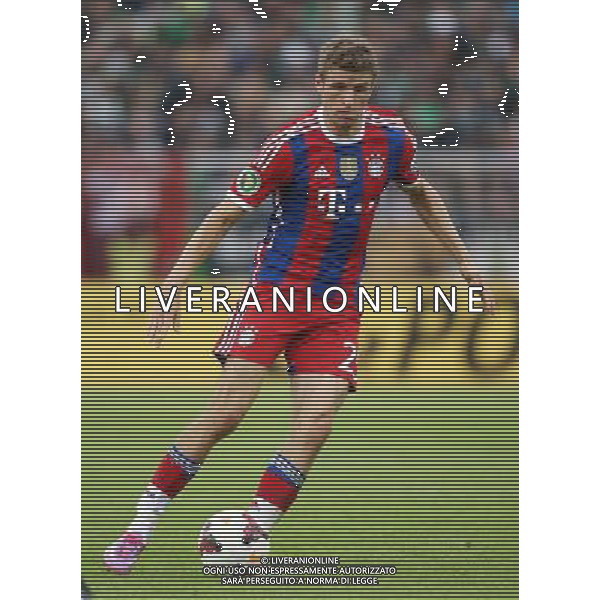firo : 17.08.2014 Fu§ball, 2.Bundesliga, DFB-Pokal, DFB Pokal, 1.Runde, Saison 2014/2015, Preu§en Preussen MŸnster Muenster - FCB FC Bayern MŸnchen Muenchen 1:4 FCB Thomas MŸller Mueller, Einzelaktion $worldrights,Es gelten unsere AGB, einsehbar auf www.firosportphoto.de, copyright by firo sportphoto: Coesfelder Str. 207 D-48249 DŸlmen www.firosportphoto.de mail@firosportphoto.de (V o l k s b a n k B o c h u m - W i t t e n ) BLZ.: 430 601 29 Kt. Nr.: 341 117 100 Tel:Ê +49-2594-9916004 Fax:Ê+49-2594-9916005 AG ALDO LIVERANI SAS ONLY ITALY
