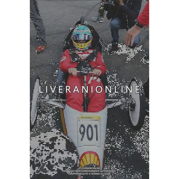 Fernando Alonso (ESP), Scuderia Ferrari drives a car from the Shell Eco Marathon 21.08.2014. Formula 1 World Championship, Rd 12, Belgian Grand Prix, Spa Francorchamps, Belgium, Preparation Day. AG ALDO LIVERANI SAS ONLY ITALY