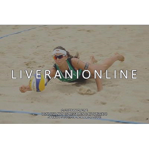 21.08.2014 - Stare Jablonki , siatkowka plazowa , beach volleyball , World Tour , FIVB Stare Jablonki Grand Slam 2014 , Brazylia (czerwone) - Wlochy (zielone) , Brazil (red) - Italy (green) N/Z Marta Menegatti Fot. Karol Bartnik / MPAimages.com/NEWSPIX.PL --- Newspix.pl /Agenzia Aldo Liverani sas - ITALY ONLY - Brasile - Italia beach volley femminile, World Tour, FIVB Stare Jablonki Grande Slam 2014 *** Local Caption *** www.newspix.pl mail us: info@newspix.pl call us: 0048 022 23 22 222 --- Polish Picture Agency by Ringier Axel Springer Poland