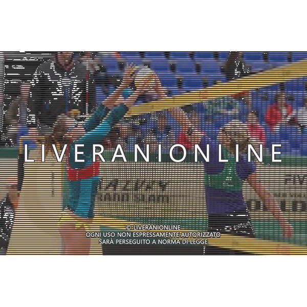 21.08.2014 - Stare Jablonki , siatkowka plazowa , beach volleyball , World Tour , FIVB Stare Jablonki Grand Slam 2014 , Niemcy (zielone) - Polska (czerwone) , Germany - Poland N/Z Karolina Baran , Karla Borger Fot. Mariusz Palczynski / MPAimages.com/NEWSPIX.PL --- Newspix.pl /Agenzia Aldo Liverani sas - ITALY ONLY - Germania - Polonia beach volle femminile, World Tour, FIVB Stare Jablonki Grande Slam 2014 *** Local Caption *** www.newspix.pl mail us: info@newspix.pl call us: 0048 022 23 22 222 --- Polish Picture Agency by Ringier Axel Springer Poland
