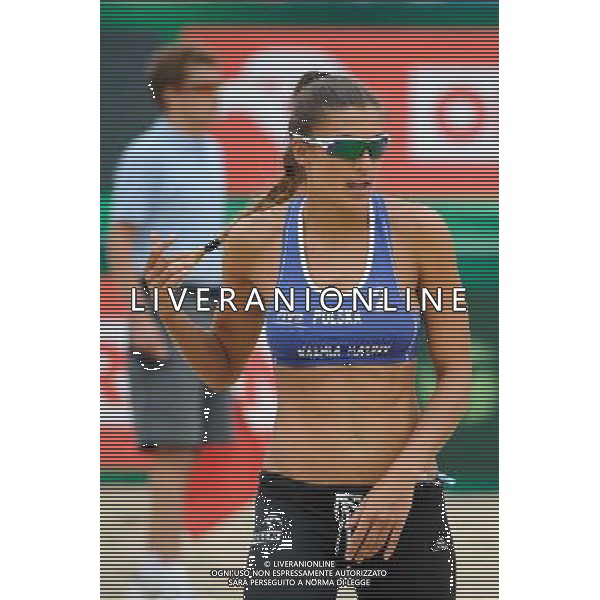 21.08.2014 - Stare Jablonki , siatkowka plazowa , beach volleyball , World Tour , FIVB Stare Jablonki Grand Slam 2014 , Brazylia (biale) - Polskia (niebieskie) , Brazil (white) - Poland (blue) N/Z Kinga Kolosinska Fot. Karol Bartnik / MPAimages.com/NEWSPIX.PL --- Newspix.pl /Agenzia Aldo Liverani sas - ITALY ONLY - Brasile - Polonia beach volley femminile World Tour, FIVB Stare Jablonki Grande Slam 2014 *** Local Caption *** www.newspix.pl mail us: info@newspix.pl call us: 0048 022 23 22 222 --- Polish Picture Agency by Ringier Axel Springer Poland