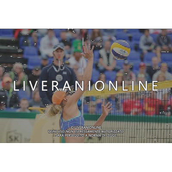 21.08.2014 - Stare Jablonki , siatkowka plazowa , beach volleyball , World Tour , FIVB Stare Jablonki Grand Slam 2014 , Brazylia (biale) - Polskia (niebieskie) , Brazil (white) - Poland (blue) N/Z Monika Brzostek Fot. Karol Bartnik / MPAimages.com/NEWSPIX.PL --- Newspix.pl /Agenzia Aldo Liverani sas - ITALY ONLY - Brasile - Polonia beach volley femminile World Tour, FIVB Stare Jablonki Grande Slam 2014 *** Local Caption *** www.newspix.pl mail us: info@newspix.pl call us: 0048 022 23 22 222 --- Polish Picture Agency by Ringier Axel Springer Poland