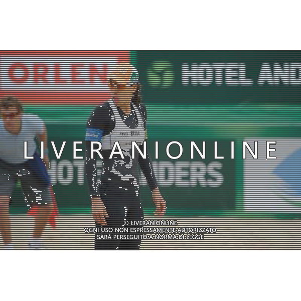 21.08.2014 - Stare Jablonki , siatkowka plazowa , beach volleyball , World Tour , FIVB Stare Jablonki Grand Slam 2014 , Brazylia (biale) - Polskia (niebieskie) , Brazil (white) - Poland (blue) N/Z Taiana Lima Fot. Karol Bartnik / MPAimages.com/NEWSPIX.PL --- Newspix.pl /Agenzia Aldo Liverani sas - ITALY ONLY - Brasile - Polonia beach volley femminile World Tour, FIVB Stare Jablonki Grande Slam 2014 *** Local Caption *** www.newspix.pl mail us: info@newspix.pl call us: 0048 022 23 22 222 --- Polish Picture Agency by Ringier Axel Springer Poland