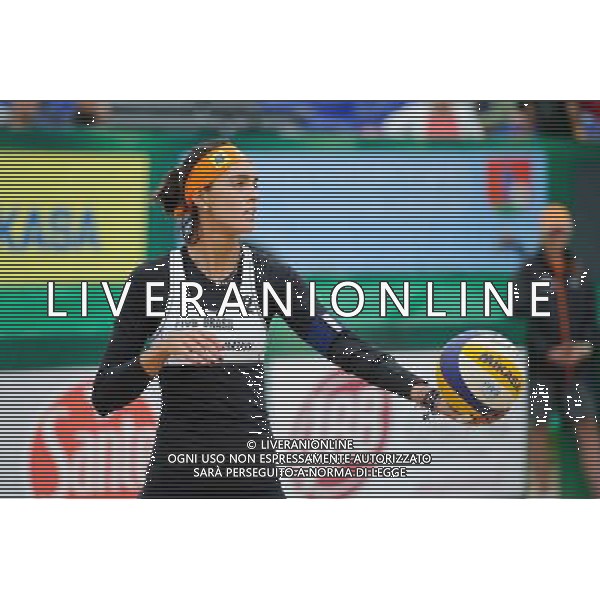 21.08.2014 - Stare Jablonki , siatkowka plazowa , beach volleyball , World Tour , FIVB Stare Jablonki Grand Slam 2014 , Brazylia (biale) - Polskia (niebieskie) , Brazil (white) - Poland (blue) N/Z Fernanda Alves Fot. Karol Bartnik / MPAimages.com/NEWSPIX.PL --- Newspix.pl /Agenzia Aldo Liverani sas - ITALY ONLY - Brasile - Polonia beach volley femminile World Tour, FIVB Stare Jablonki Grande Slam 2014 *** Local Caption *** www.newspix.pl mail us: info@newspix.pl call us: 0048 022 23 22 222 --- Polish Picture Agency by Ringier Axel Springer Poland