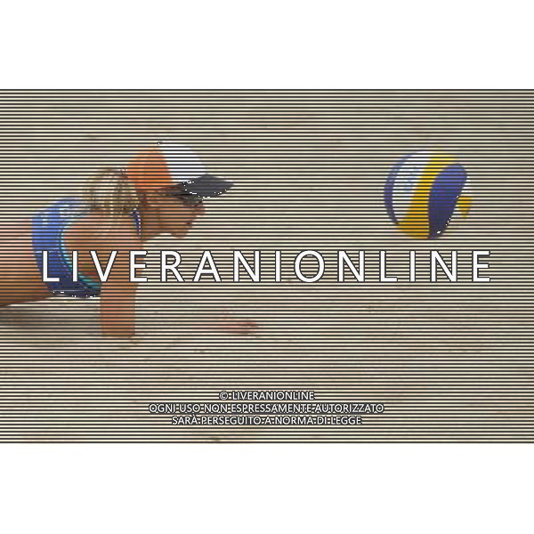 21.08.2014 - Stare Jablonki , siatkowka plazowa , beach volleyball , World Tour , FIVB Stare Jablonki Grand Slam 2014 , Brazylia (biale) - Polskia (niebieskie) , Brazil (white) - Poland (blue) N/Z Monika Brzostek Fot. Karol Bartnik / MPAimages.com/NEWSPIX.PL --- Newspix.pl /Agenzia Aldo Liverani sas - ITALY ONLY - Brasile - Polonia beach volley femminile World Tour, FIVB Stare Jablonki Grande Slam 2014 *** Local Caption *** www.newspix.pl mail us: info@newspix.pl call us: 0048 022 23 22 222 --- Polish Picture Agency by Ringier Axel Springer Poland