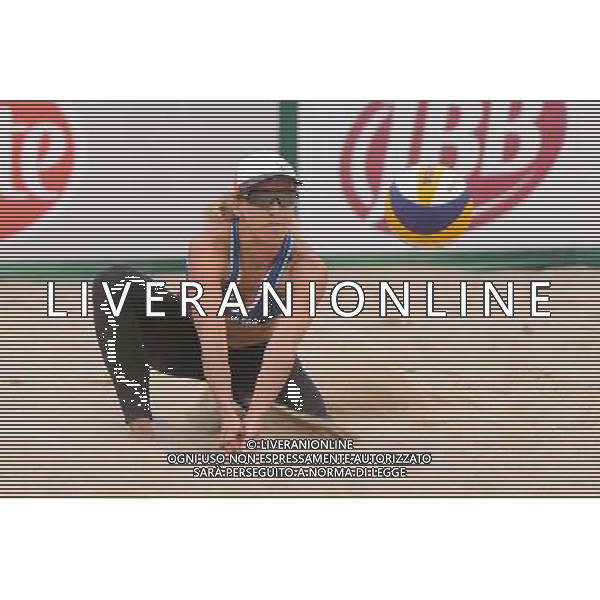 21.08.2014 - Stare Jablonki , siatkowka plazowa , beach volleyball , World Tour , FIVB Stare Jablonki Grand Slam 2014 , Brazylia (biale) - Polska (niebieskie) , Brazil - Poland N/Z Monika Brzostek Fot. Mariusz Palczynski / MPAimages.com/NEWSPIX.PL --- Newspix.pl /Agenzia Aldo Liverani sas - ITALY ONLY - Brasile - Polonia beach volley femminile World Tour, FIVB Stare Jablonki Grande Slam 2014 *** Local Caption *** www.newspix.pl mail us: info@newspix.pl call us: 0048 022 23 22 222 --- Polish Picture Agency by Ringier Axel Springer Poland