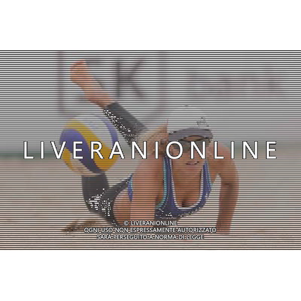 21.08.2014 - Stare Jablonki , siatkowka plazowa , beach volleyball , World Tour , FIVB Stare Jablonki Grand Slam 2014 , Brazylia (biale) - Polska (niebieskie) , Brazil - Poland N/Z Monika Brzostek Fot. Mariusz Palczynski / MPAimages.com/NEWSPIX.PL --- Newspix.pl /Agenzia Aldo Liverani sas - ITALY ONLY - Brasile - Polonia beach volley femminile World Tour, FIVB Stare Jablonki Grande Slam 2014 *** Local Caption *** www.newspix.pl mail us: info@newspix.pl call us: 0048 022 23 22 222 --- Polish Picture Agency by Ringier Axel Springer Poland
