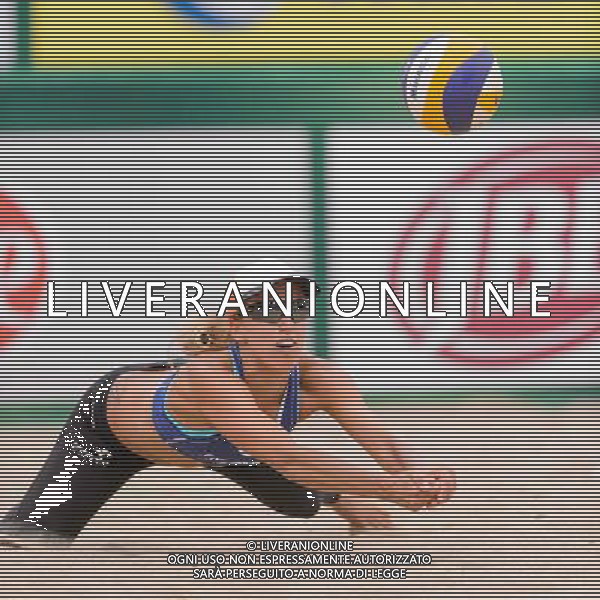 21.08.2014 - Stare Jablonki , siatkowka plazowa , beach volleyball , World Tour , FIVB Stare Jablonki Grand Slam 2014 , Brazylia (biale) - Polska (niebieskie) , Brazil - Poland N/Z Monika Brzostek Fot. Mariusz Palczynski / MPAimages.com/NEWSPIX.PL --- Newspix.pl /Agenzia Aldo Liverani sas - ITALY ONLY - Brasile - Polonia beach volley femminile World Tour, FIVB Stare Jablonki Grande Slam 2014 *** Local Caption *** www.newspix.pl mail us: info@newspix.pl call us: 0048 022 23 22 222 --- Polish Picture Agency by Ringier Axel Springer Poland