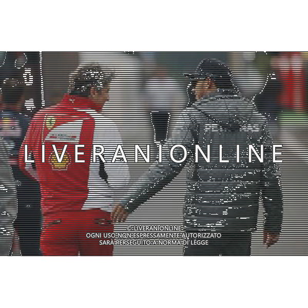 (L to R): Marco Mattiacci (ITA) Ferrari Team Principal with Lewis Hamilton (GBR) Mercedes AMG F1. 22.08.2014. Formula 1 World Championship, Rd 12, Belgian Grand Prix, Spa Francorchamps, Belgium, Practice Day. AG ALDO LIVERANI SAS ONLY ITALY
