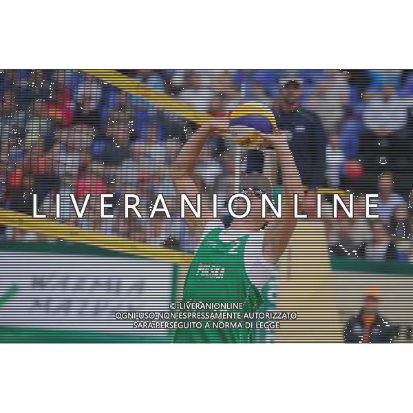 21.08.2014 - Stare Jablonki , siatkowka plazowa , beach volleyball , World Tour , FIVB Stare Jablonki Grand Slam 2014 , Polska (zielone) - Rosja (niebieskie) , Poland (green) - Russia (blue) N/Z Mariusz Prudel Fot. Karol Bartnik / MPAimages.com/NEWSPIX.PL --- Newspix.pl /Agenzia Aldo Liverani sas - ITALY ONLY - Polonia - Russia beach volley maschile, World Tour, FIVB Stare Jablonki Grande Slam 2014 *** Local Caption *** www.newspix.pl mail us: info@newspix.pl call us: 0048 022 23 22 222 --- Polish Picture Agency by Ringier Axel Springer Poland