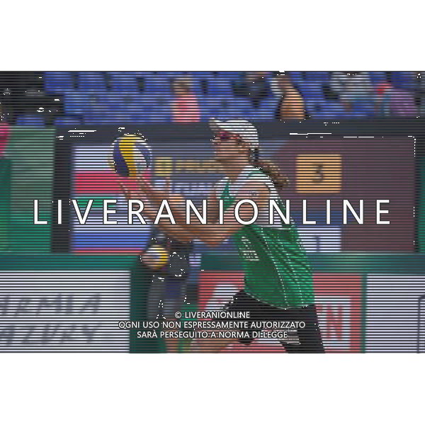 21.08.2014 - Stare Jablonki , siatkowka plazowa , beach volleyball , World Tour , FIVB Stare Jablonki Grand Slam 2014 , Polska (zielone) - Rosja (niebieskie) , Poland (green) - Russia (blue) N/Z Mariusz Prudel Fot. Karol Bartnik / MPAimages.com/NEWSPIX.PL --- Newspix.pl /Agenzia Aldo Liverani sas - ITALY ONLY - Polonia - Russia beach volley maschile, World Tour, FIVB Stare Jablonki Grande Slam 2014 *** Local Caption *** www.newspix.pl mail us: info@newspix.pl call us: 0048 022 23 22 222 --- Polish Picture Agency by Ringier Axel Springer Poland