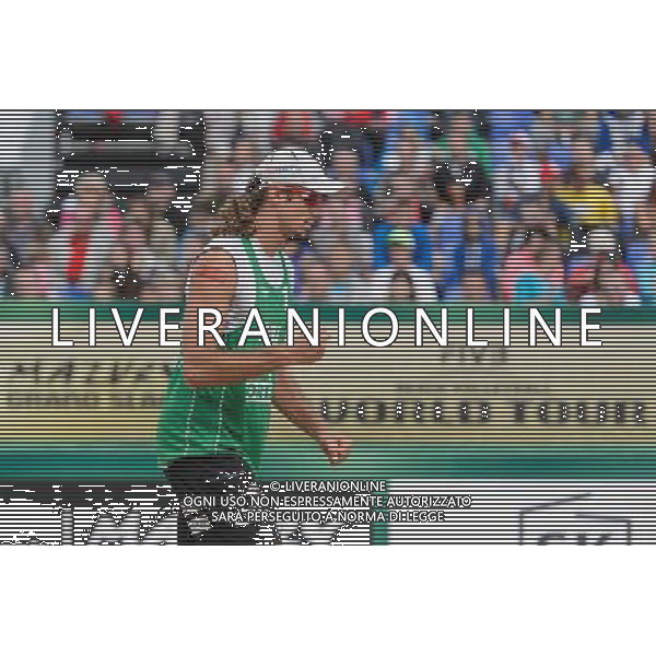 21.08.2014 - Stare Jablonki , siatkowka plazowa , beach volleyball , World Tour , FIVB Stare Jablonki Grand Slam 2014 , Polska (zielone) - Rosja (niebieskie) , Poland - Russia N/Z Mariusz Prudel Fot. Mariusz Palczynski / MPAimages.com/NEWSPIX.PL --- Newspix.pl /Agenzia Aldo Liverani sas - ITALY ONLY - Polonia - Russia beach volley maschile, World Tour, FIVB Stare Jablonki Grande Slam 2014 *** Local Caption *** www.newspix.pl mail us: info@newspix.pl call us: 0048 022 23 22 222 --- Polish Picture Agency by Ringier Axel Springer Poland