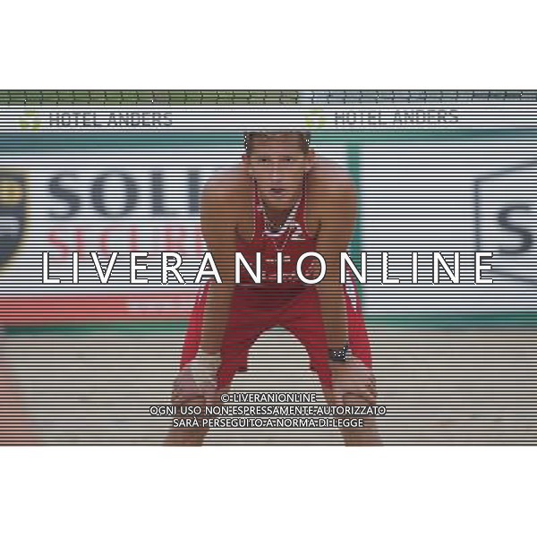 22.08.2014 - Stare Jablonki , siatkowka plazowa , beach volleyball , World Tour , FIVB Stare Jablonki Grand Slam 2014 , Hiszpania (biale) - Rosja (czerwone) , Spain (white) - Russia (red) N/Z Viacheslav Krasilnikov Fot. Karol Bartnik / MPAimages.com/NEWSPIX.PL --- Newspix.pl /Agenzia Aldo Liverani sas - ITALY ONLY - Spagna - Russia beach volley maschile, World Tour, FIVB Stare Jablonki Grande Slam 2014 *** Local Caption *** www.newspix.pl mail us: info@newspix.pl call us: 0048 022 23 22 222 --- Polish Picture Agency by Ringier Axel Springer Poland