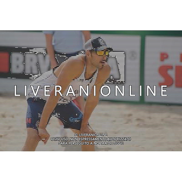 22.08.2014 - Stare Jablonki , siatkowka plazowa , beach volleyball , World Tour , FIVB Stare Jablonki Grand Slam 2014 , Hiszpania (biale) - Rosja (czerwone) , Spain (white) - Russia (red) N/Z Pablo Herrera Allepuz Fot. Karol Bartnik / MPAimages.com/NEWSPIX.PL --- Newspix.pl /Agenzia Aldo Liverani sas - ITALY ONLY - Spagna - Russia beach volley maschile, World Tour, FIVB Stare Jablonki Grande Slam 2014 *** Local Caption *** www.newspix.pl mail us: info@newspix.pl call us: 0048 022 23 22 222 --- Polish Picture Agency by Ringier Axel Springer Poland