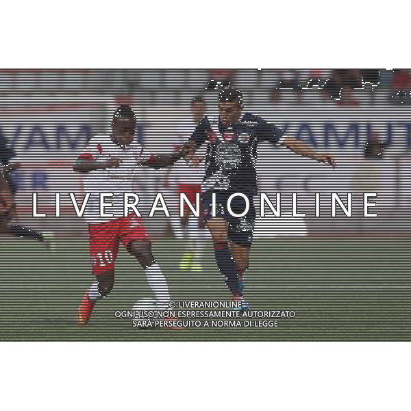 Arnaud LUSAMBA / Riad NOURI - 22.08.2014 - Nancy / Nimes - 4eme journee de Ligue 2 - Photo : Fred Marvaux / Icon Sport AG ALDO LIVERANI SAS ONLY ITALY