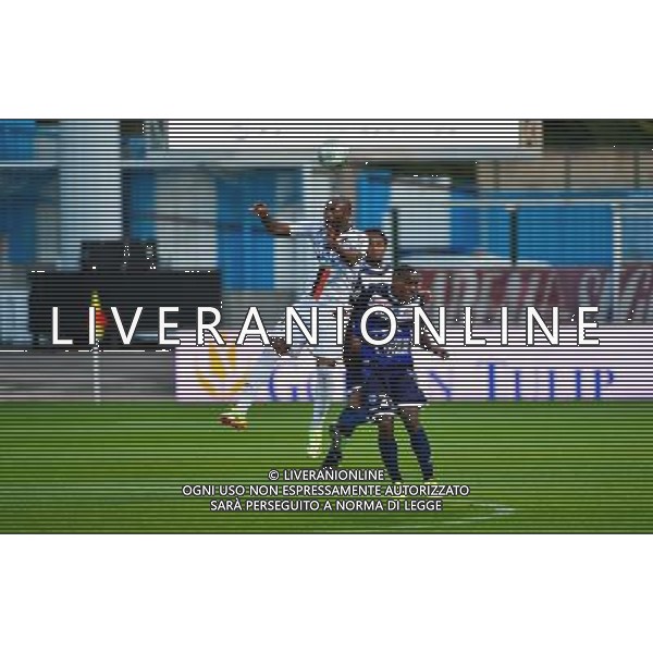 Christian BEKAMENGA / Lionel CAROLE - 22.08.2014 - Troyes / Laval - 4eme journee de Ligue 2 Photo : Dave Winter / Icon Sport AG ALDO LIVERANI SAS ONLY ITALY