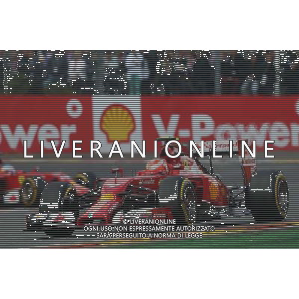 Kimi Raikkonen (FIN) Ferrari F14-T leads team mate Fernando Alonso (ESP) Ferrari F14-T. 23.08.2014. Formula 1 World Championship, Rd 12, Belgian Grand Prix, Spa Francorchamps, Belgium, Qualifying Day. AG ALDO LIVERANI SAS ONLY ITALY