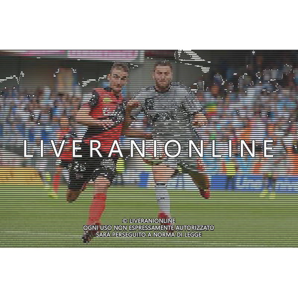 Christophe Kerbrat / Andre Pierre Gignac - 23.08.2014 - Guingamp / Marseille - 3e journee Ligue 1 Photo : Gaston Petrelli / Icon Sport AG ALDO LIVERANI SAS ONLY ITALY