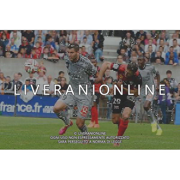 Christophe Kerbrat / Andre Pierre Gignac - 23.08.2014 - Guingamp / Marseille - 3e journee Ligue 1 Photo : Gaston Petrelli / Icon Sport AG ALDO LIVERANI SAS ONLY ITALY