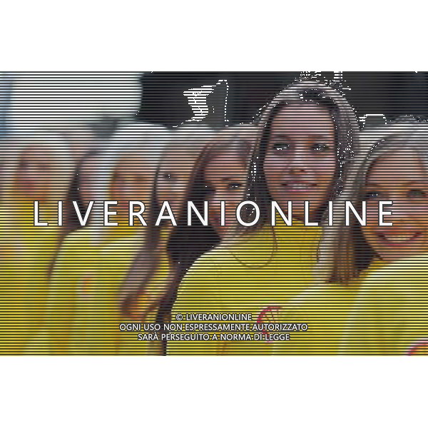 Grid girls. 24.08.2014. Formula 1 World Championship, Rd 12, Belgian Grand Prix, Spa Francorchamps, Belgium, Race Day. AG ALDO LIVERANI SAS ONLY ITALY