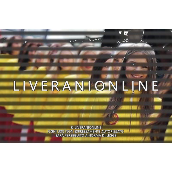 Grid girls. 24.08.2014. Formula 1 World Championship, Rd 12, Belgian Grand Prix, Spa Francorchamps, Belgium, Race Day. AG ALDO LIVERANI SAS ONLY ITALY