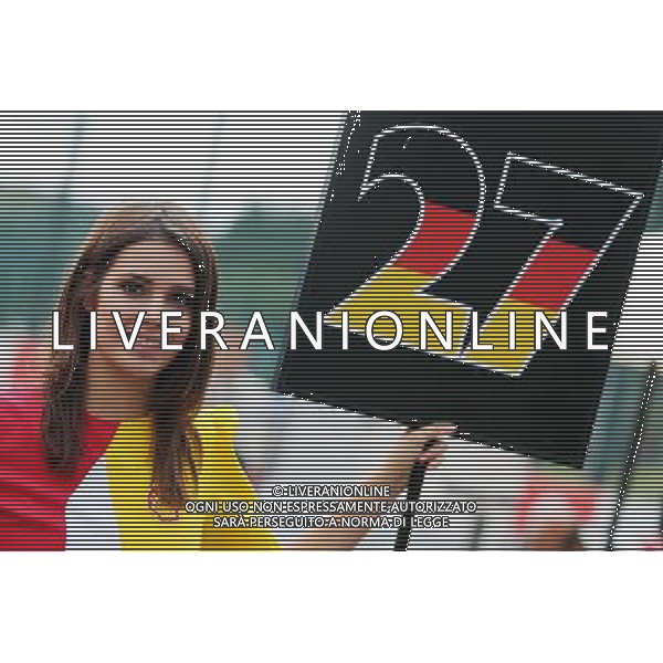 Grid girl. 24.08.2014. Formula 1 World Championship, Rd 12, Belgian Grand Prix, Spa Francorchamps, Belgium, Race Day. AG ALDO LIVERANI SAS ONLY ITALY