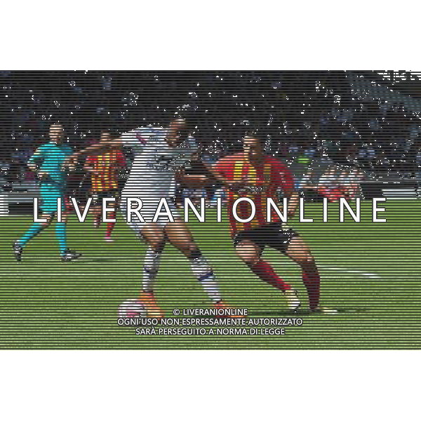 Yoann TOUZGHAR / Bakary KONE - 24.08.2014 - Lyon / Lens - 3e journee Ligue 1 Photo : Jean Paul Thomas / Icon Sport AG ALDO LIVERANI SAS ONLY ITALY