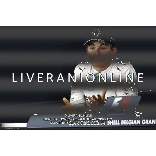 Nico Rosberg (GER) Mercedes AMG F1 in the FIA Press Conference. 24.08.2014. Formula 1 World Championship, Rd 12, Belgian Grand Prix, Spa Francorchamps, Belgium, Race Day. AG ALDO LIVERANI SAS ONLY ITALY
