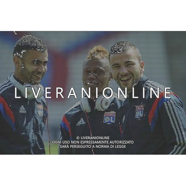 Rachid Ghezzal / Clinton NJie / Anthony LOPES - 24.08.2014 - Lyon / Lens - 3e journee Ligue 1 Photo : Jean Paul Thomas / Icon Sport /Agenzia Aldo Liverani sas - ITALY ONLY - EDITORIAL USE ONLY