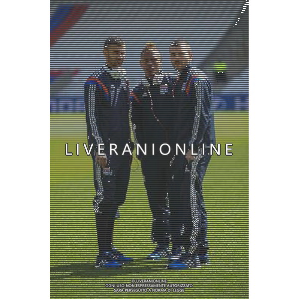Rachid Ghezzal / Clinton NJie / Anthony LOPES - 24.08.2014 - Lyon / Lens - 3e journee Ligue 1 Photo : Jean Paul Thomas / Icon Sport /Agenzia Aldo Liverani sas - ITALY ONLY - EDITORIAL USE ONLY