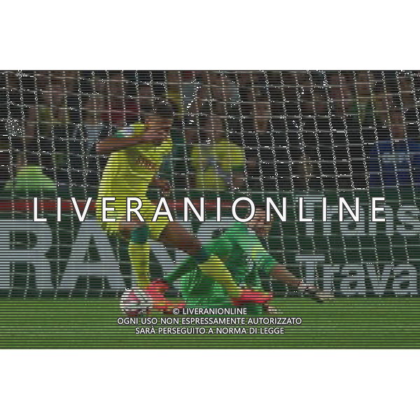 Danijel SUBASIC / Yacine BAMMOU - Faute pour le Penalty - 24.08.2014 - Nantes / Monaco - 3e journee Ligue 1 Photo : Dave Winter / Icon Sport /Agenzia Aldo Liverani sas - ITALY ONLY - EDITORIAL USE ONLY