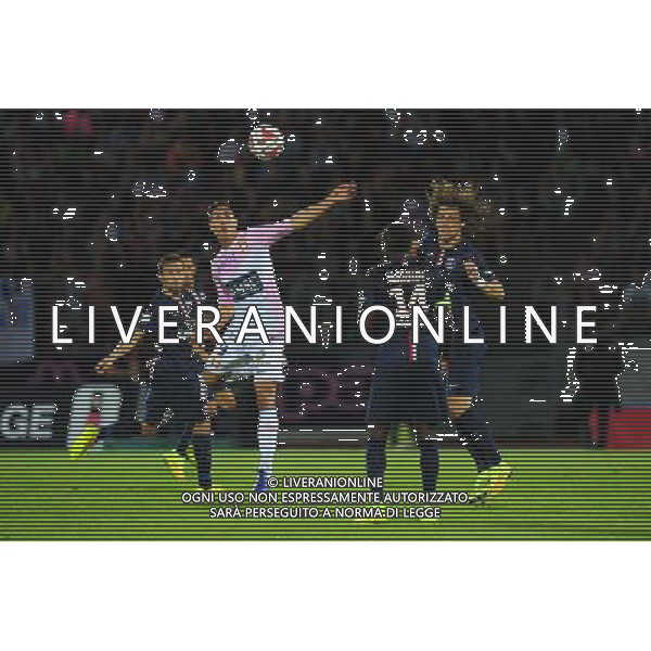 Gianni BRUNO / David LUIZ - 22.08.2014 - Evian Thonon / Paris Saint Germain - 3eme journee de Ligue 1 - Photo : Jean Paul Thomas / Icon Sport /Agenzia Aldo Liverani sas - ITALY ONLY - EDITORIAL USE ONLY
