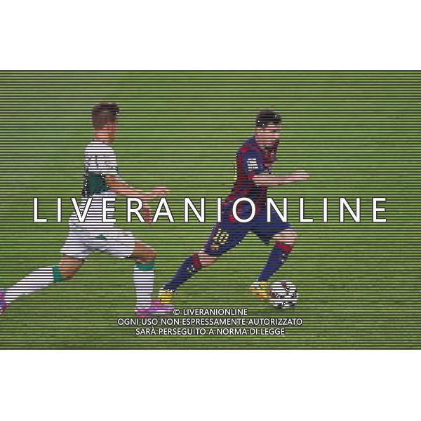 Lionel Messi / Mario Pasalic - 24.08.2014 - Barcelone / Elche - 1ere journee Liga Photo : Aop press / Icon Sport /Agenzia Aldo Liverani sas - ITALY ONLY - EDITORIAL USE ONLY