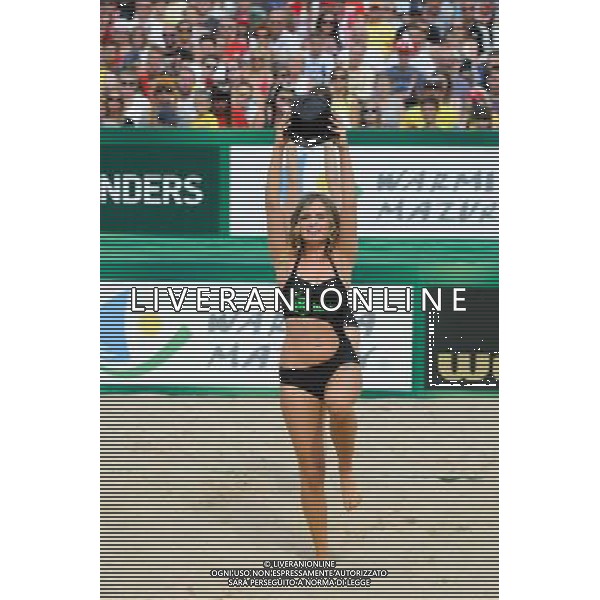 24.08.2014 - Stare Jablonki , siatkowka plazowa , beach volleyball , World Tour , FIVB Stare Jablonki Grand Slam 2014 , USA (niebieskie) - Austria (czarne) , USA (blue) - Austria (black) N/Z Cheerleaders Flex Sopot Fot. Karol Bartnik / MPAimages.com/NEWSPIX.PL --- Newspix.pl /Agenzia Aldo Liverani sas - ITALY ONLY - EDITORIAL USE ONLY - BEACHVOLLEY *** Local Caption *** www.newspix.pl mail us: info@newspix.pl call us: 0048 022 23 22 222 --- Polish Picture Agency by Ringier Axel Springer Poland