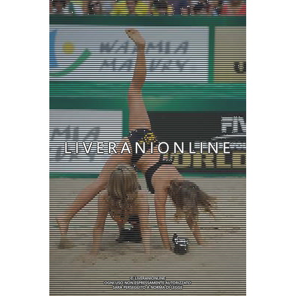 24.08.2014 - Stare Jablonki , siatkowka plazowa , beach volleyball , World Tour , FIVB Stare Jablonki Grand Slam 2014 , USA (niebieskie) - Austria (czarne) , USA (blue) - Austria (black) N/Z Cheerleaders Flex Sopot Fot. Karol Bartnik / MPAimages.com/NEWSPIX.PL --- Newspix.pl /Agenzia Aldo Liverani sas - ITALY ONLY - EDITORIAL USE ONLY - BEACHVOLLEY *** Local Caption *** www.newspix.pl mail us: info@newspix.pl call us: 0048 022 23 22 222 --- Polish Picture Agency by Ringier Axel Springer Poland