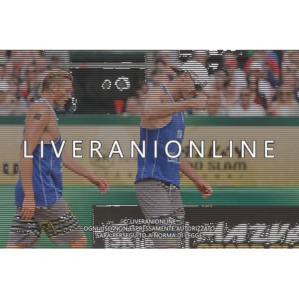24.08.2014 - Stare Jablonki , siatkowka plazowa , beach volleyball , World Tour , FIVB Stare Jablonki Grand Slam 2014 , USA (granatowe) - Austria (czarne) , USA - Austria N/Z Casey Patterson , Jacob Gibb Fot. Mariusz Palczynski / MPAimages.com/NEWSPIX.PL --- Newspix.pl /Agenzia Aldo Liverani sas - ITALY ONLY - EDITORIAL USE ONLY - BEACHVOLLEY *** Local Caption *** www.newspix.pl mail us: info@newspix.pl call us: 0048 022 23 22 222 --- Polish Picture Agency by Ringier Axel Springer Poland