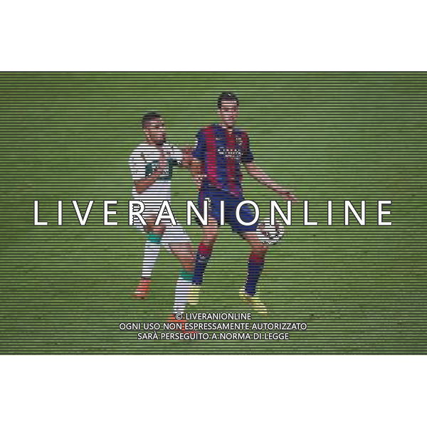 Sergio Busquets / Jonathas - 24.08.2014 - Barcelone / Elche - 1ere journee Liga Photo : Aop press / Icon Sport AG ALDO LIVERANI SAS ONLY ITALY