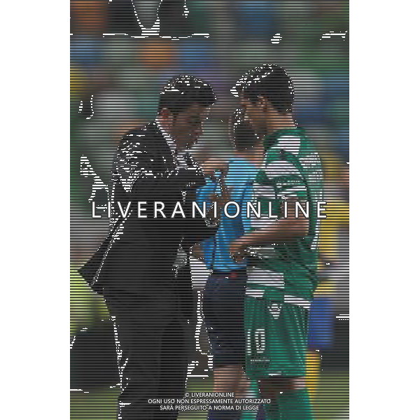 Marco Silva / Fredy Montero - 23.08.2014 - Sporting / Arouca - 2eme journee de Liga Sagres Photo : Carlos Rodrigues / Icon Sport *** Local Caption *** AG ALDO LIVERANI SAS ONLY ITALY *** Local Caption ***