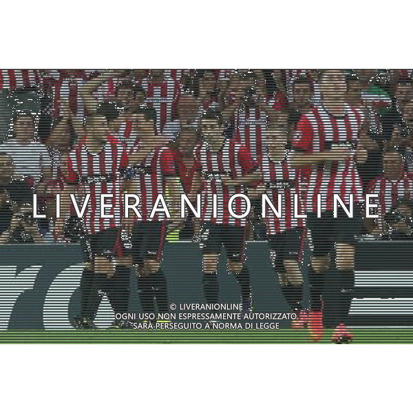 ATHLETIC BILBAO - NAPOLI RITORNO PRELIMINARI DI CHAMPIONS LEAGUE 27 AGOSTO 2014 NELLA FOTO: ESULTANZA DOPO IL GOL DI ADURIZ ©MOSCA/Agenzia Aldo Liverani sas