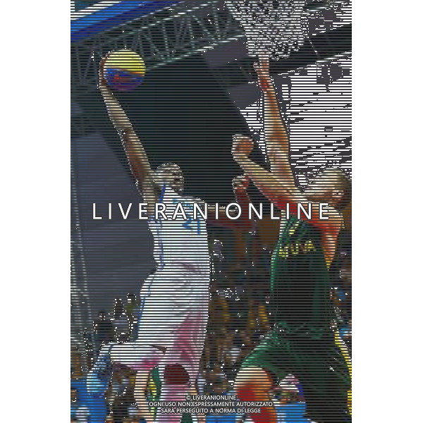 Karim Mouliom - 26.08.2014 - France / Lituanie - Basket Ball - Jeux Olympiques de la Jeunesse Photo : Xiang / Photoshot / Icon Sport /Agenzia Aldo Liverani sas - ITALY ONLY - EDITORIAL USE ONLY